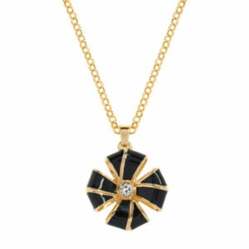 Ted Baker London Renie Enamel Swarovski Crystal Rosette Necklace Gold Nwt